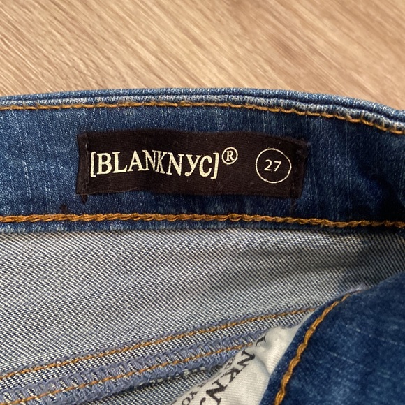 Blank NYC Fancy That Ruffle Raw Hem Distressed Jeans - Picture 3 of 5